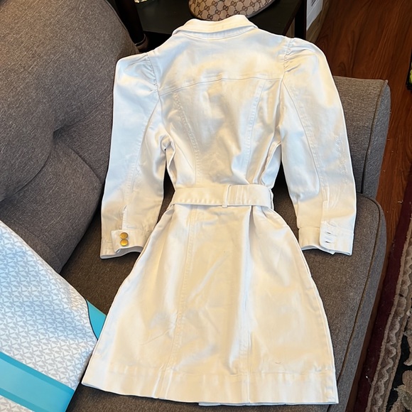 ELAN White Distressed Denim Button Up Belted Dress NWOT - Picture 10 of 12